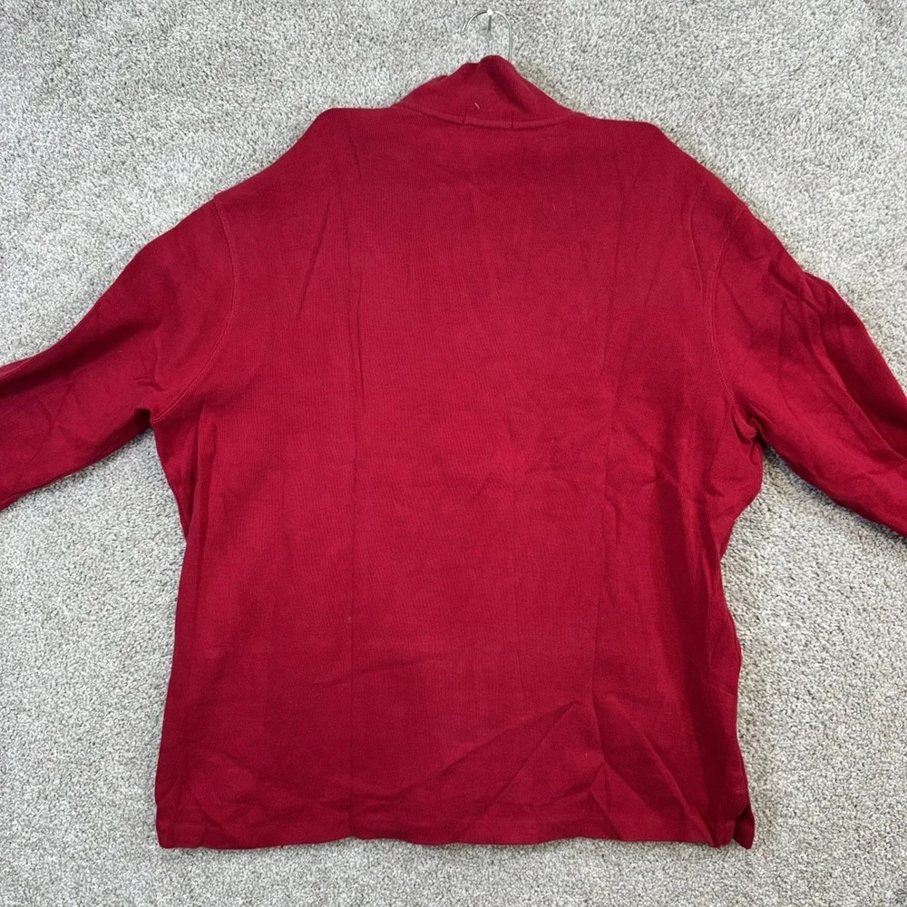 Polo Ralph Lauren Mens XL Red 100% Cotton Quarter Zip Pullover Sweater Mock Neck